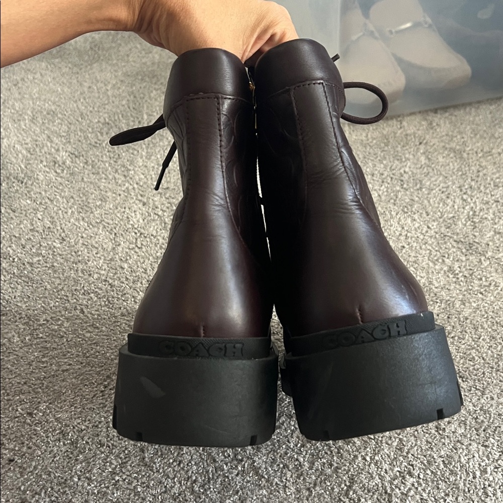 Coach Leather Lace-Up Boots - Picture 3 of 7